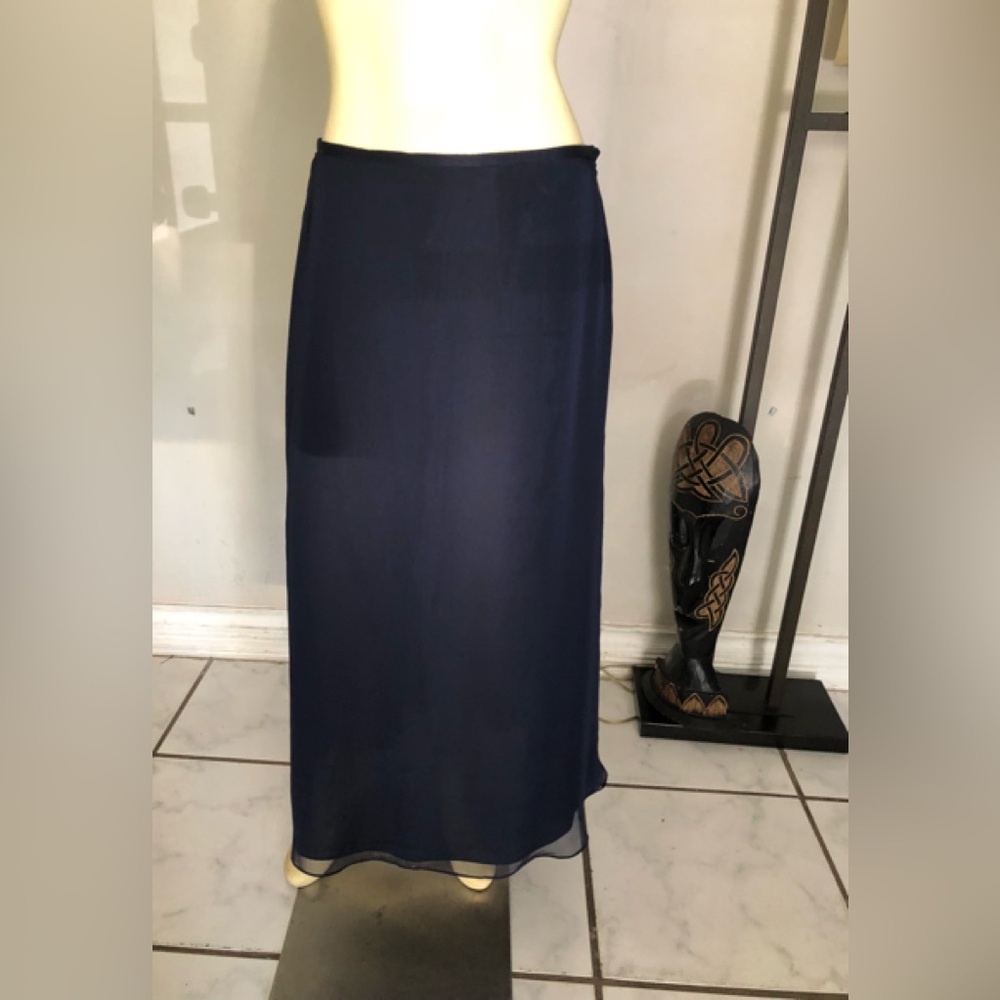 Halston Heritage Navy Blue Maxi Skirt